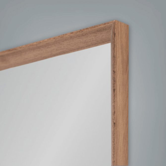 Slim Angle Mirror Frame Teak