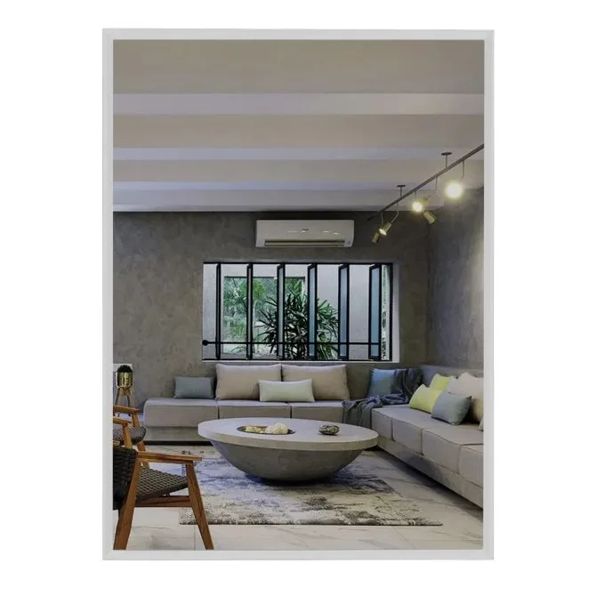 White Slim Angle Mirror Frame