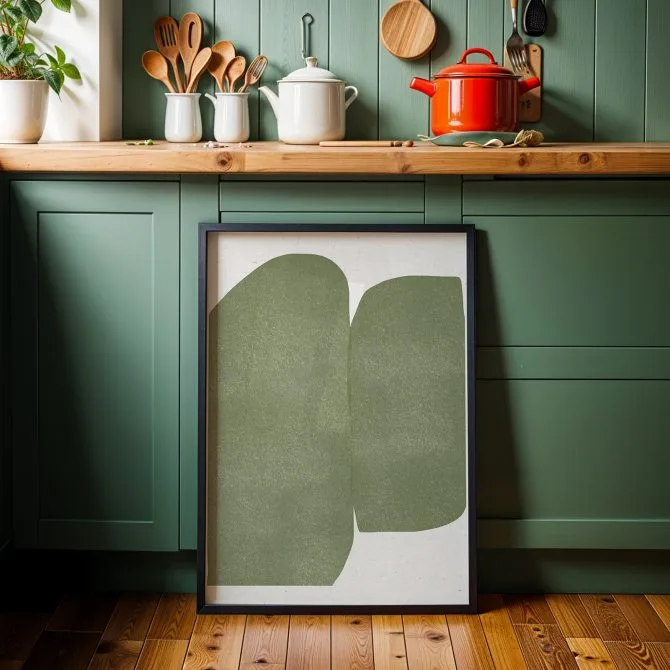 Green framed Wall Art