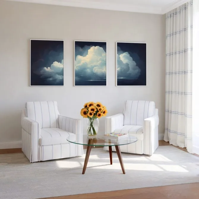 Blue Icurus cloud frame canvas