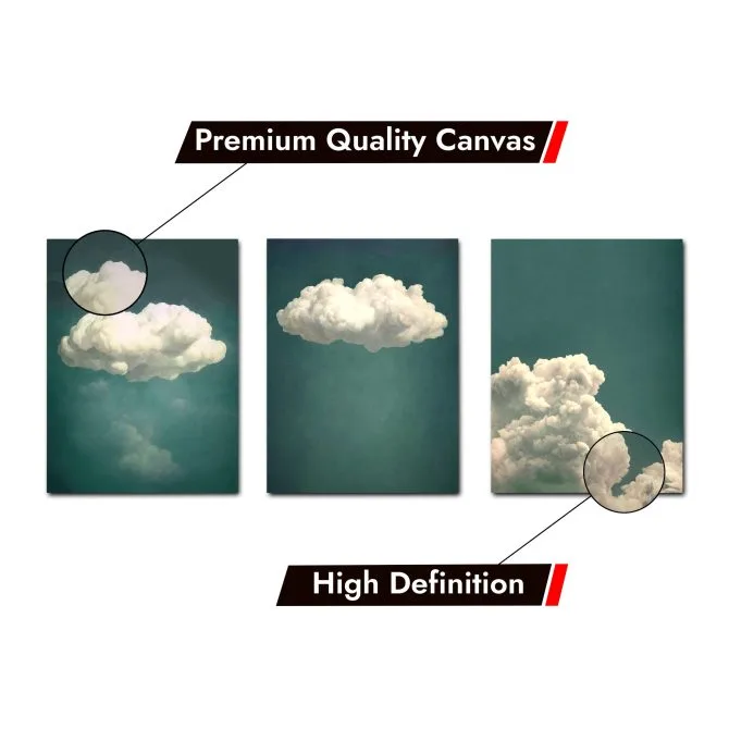 Framed Green Clouds Canvas Art