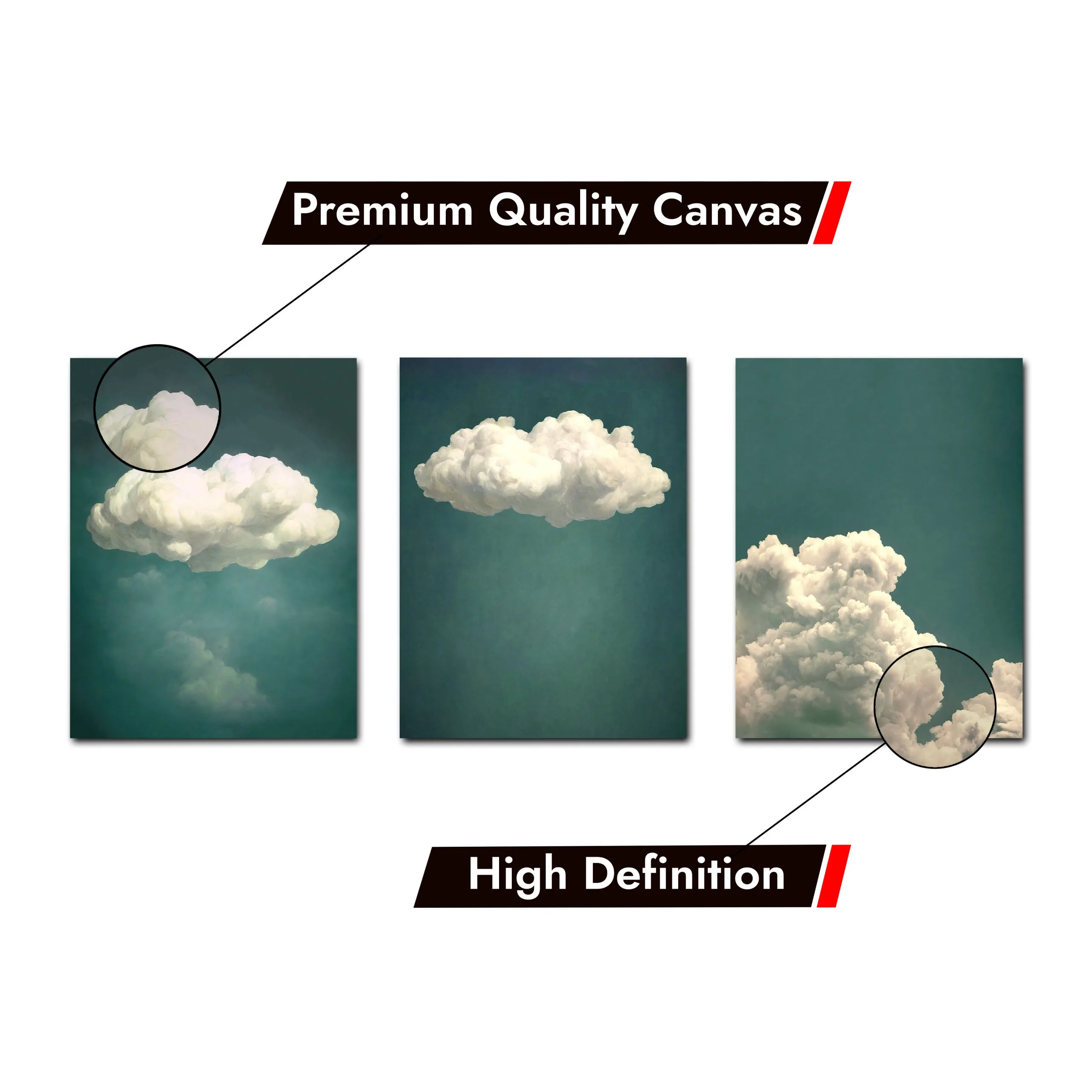 Framed Green Clouds Canvas Art